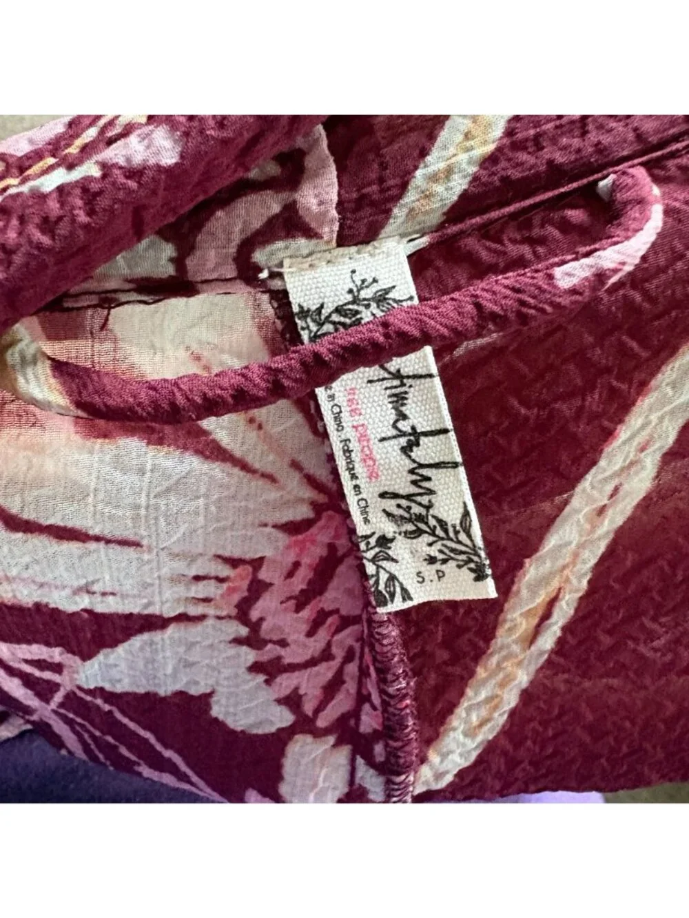 Free People Intimate Floral Burgundy Flowy Boho Lightweight Small